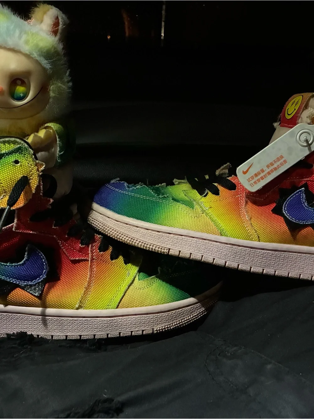 Jordan Men's J. Balvin Rainbow Low-Top Sneakers - Blue Green Yellow Orange Red